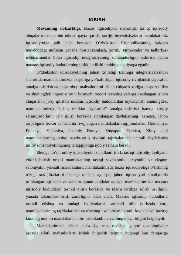 MAXSUS IQTISODIY HUDUDLAR, UNING MILLIY IQTISODIYOTDA TUTGAN O’RNI VA ROLI 3