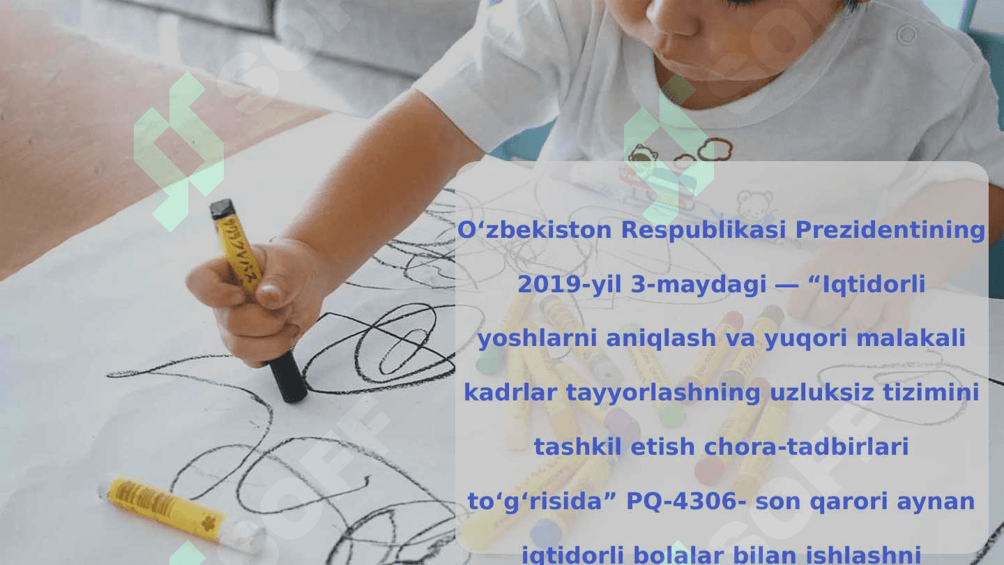 Iqtidorli o‘quvchilarni o‘qitish  (Education of gifted children) Pedagogik diognostika va nazorat, baholash. 4