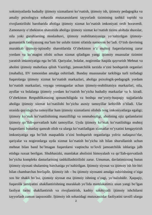 O’ZBEKISTON RESPUBLIKASIDA IJTIMOIY ISLOHOTLAR 2