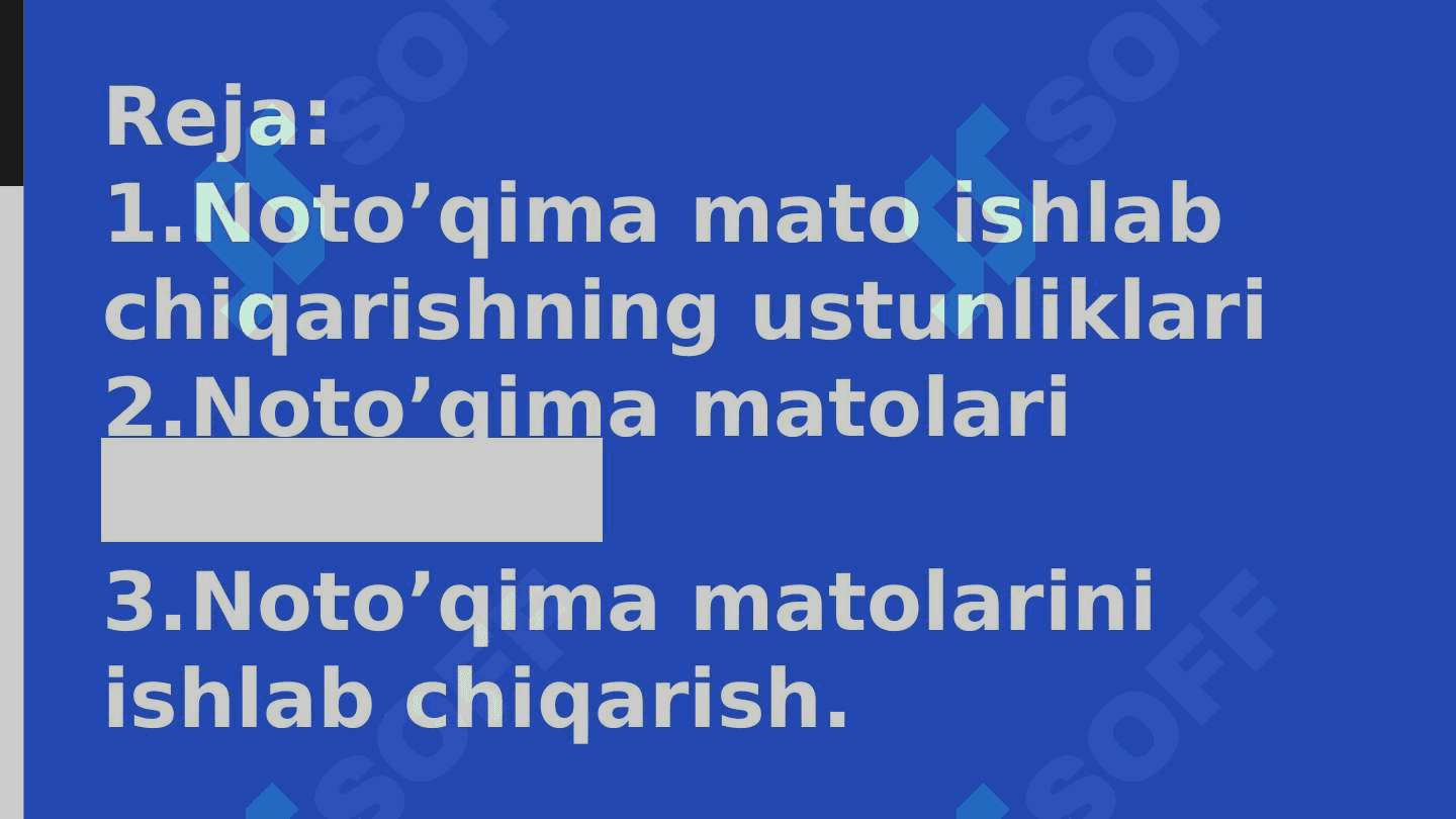 Notoqima mahsulotlarning assartimenti va ishlatilishi 2