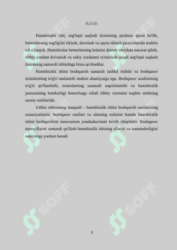 Hamshiralik ishini boshqarish asoslarining... . Hamshiralik ishini tashkil etish va boshqarishda boshqaruv usullari va ularning turlari, mohiyati 3
