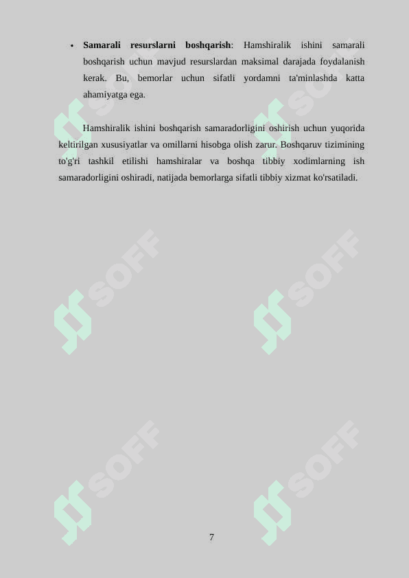 Hamshiralik ishini boshqarish asoslarining... . Hamshiralik ishini tashkil etish va boshqarishda boshqaruv usullari va ularning turlari, mohiyati 7