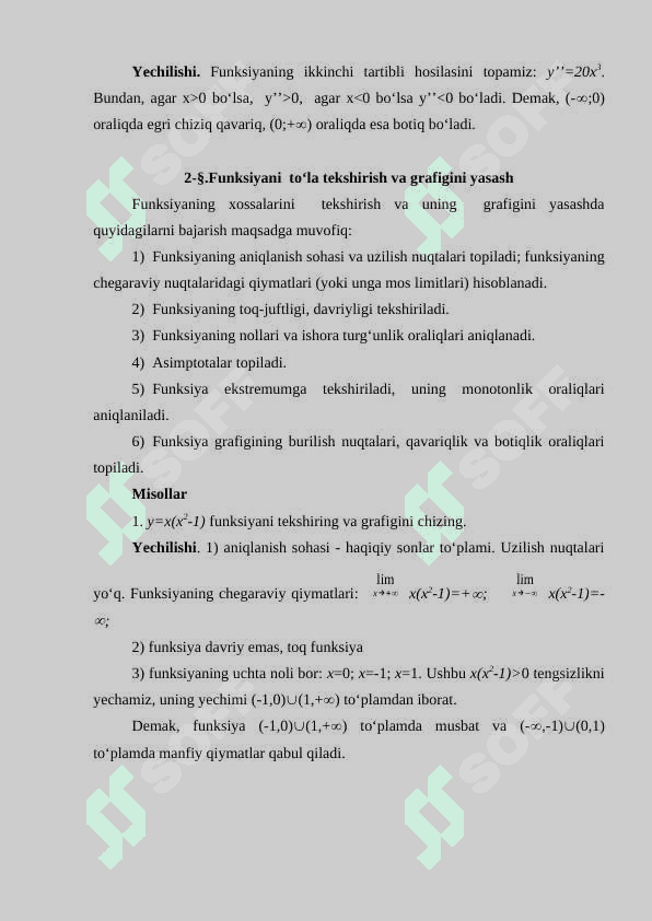Funksiya grafiklarini yasash va to’la tekshirish 7