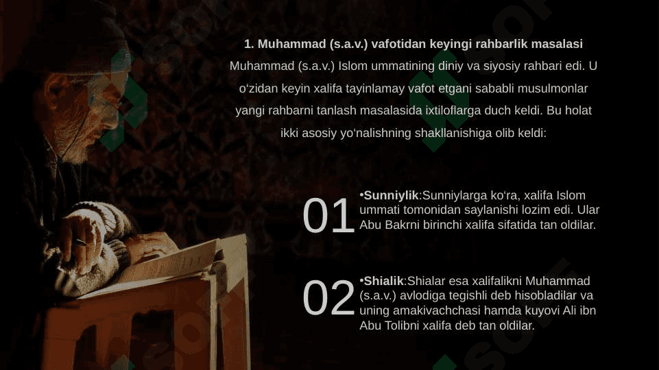 Islom oqimlari va yoʻnalishlari paydo boʻlish sabablari 6