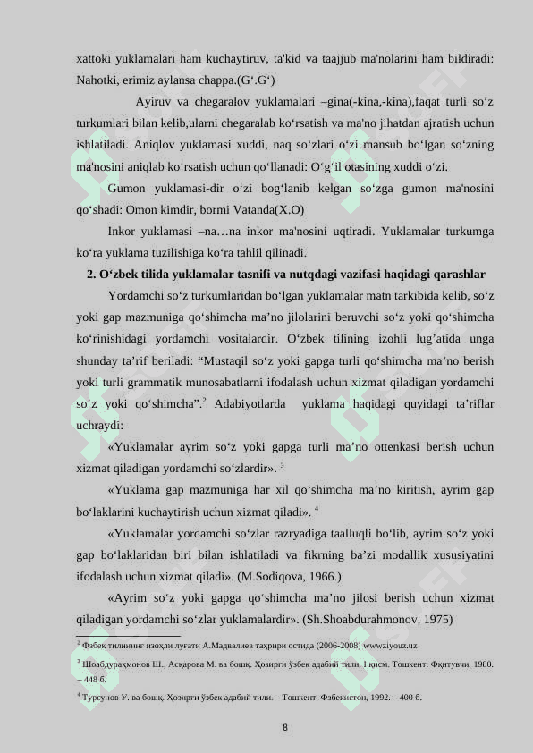 Yuklamalarning semantik xususiyatlari 8