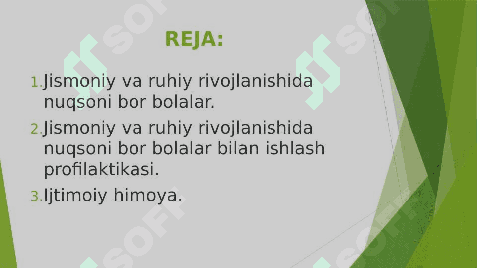 O'zbekiston Respublikasida jismoniy va ruhiy rivojlanishda nuqsoni bo'lgan bolalar va o'smirlarning ijtimoiy himoyasi. 2