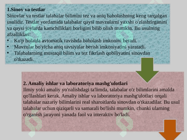 Talabalar bilimini nazorat qilish usullari. 4