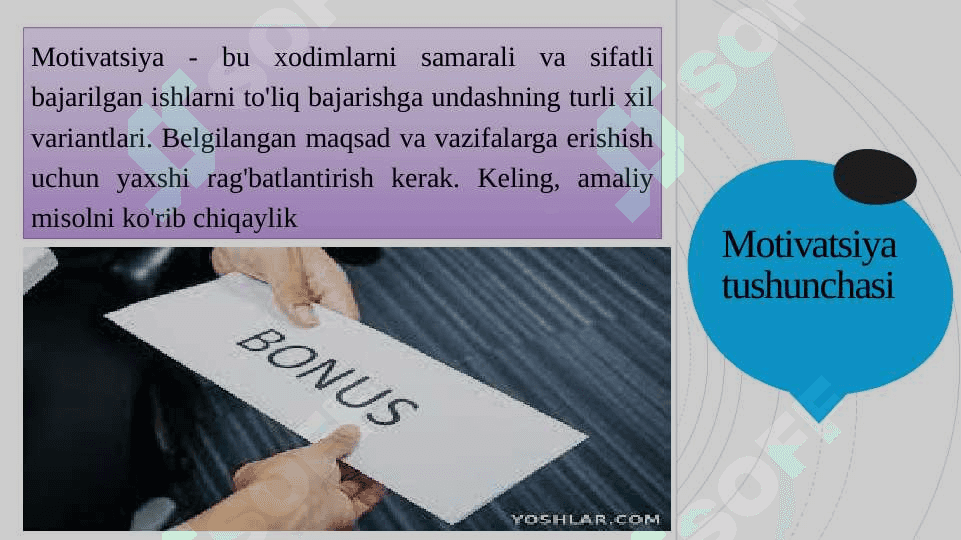 Personalni rag'batlantirish : nomoddiy usullari 5