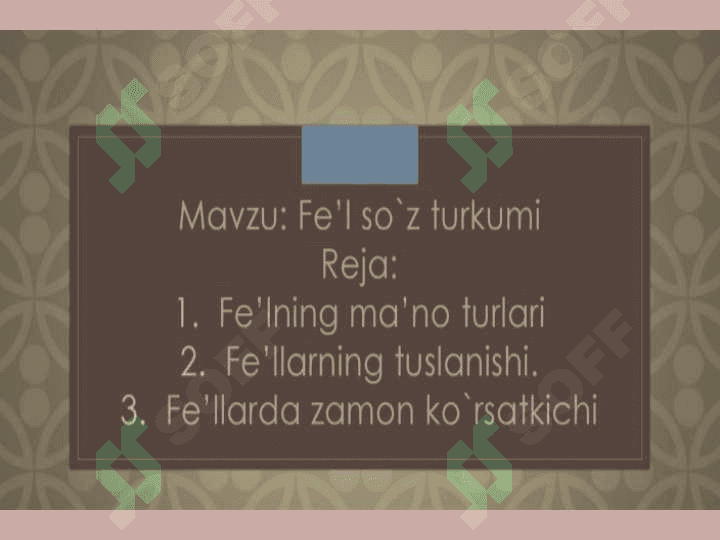 Fe'l so`z turkumi 2