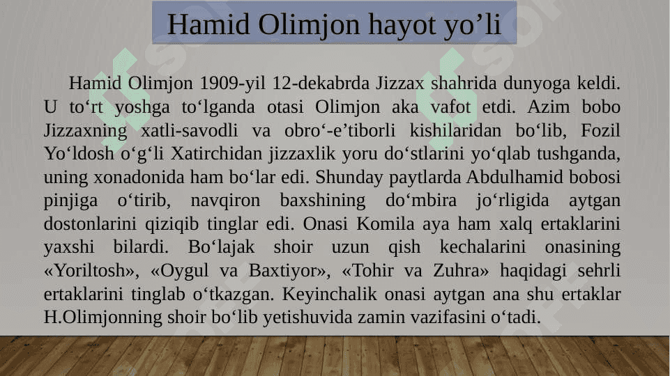 Hamid Olimjon hayoti va faoliyati 2