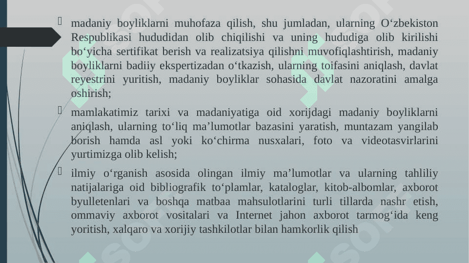 O‘zbekistonga oid madaniy boyliklar reyestri tushunchasi va madaniy boyliklar klassifikatsiyasi 8