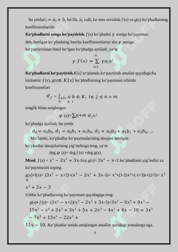 IRRATSIONAL TENGLAMALARNI” O'QITISH METODIKASI 8