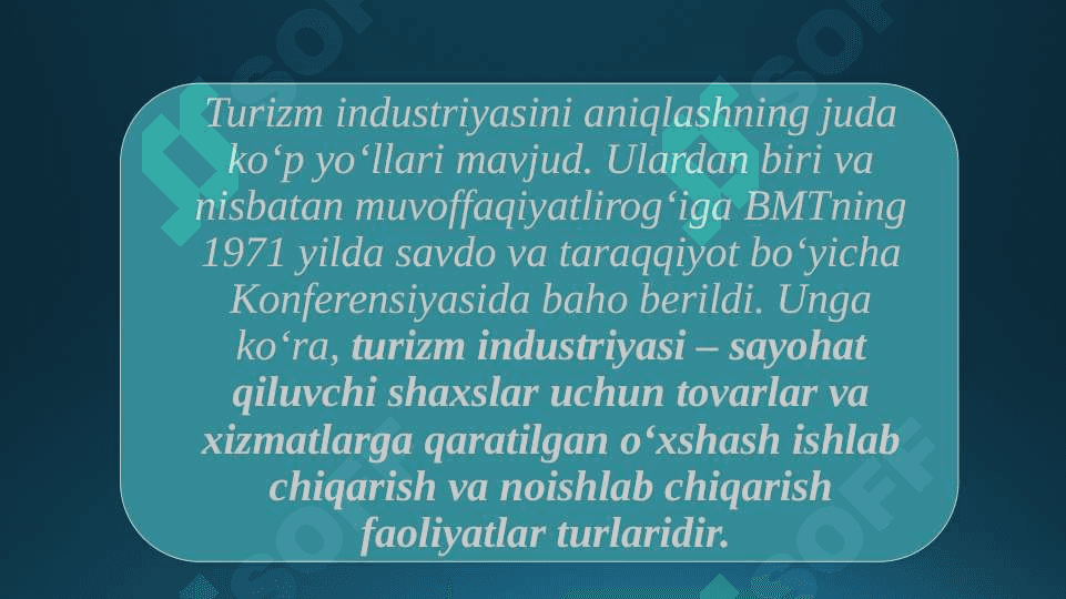 Xalqaro turizm industriyasi 2