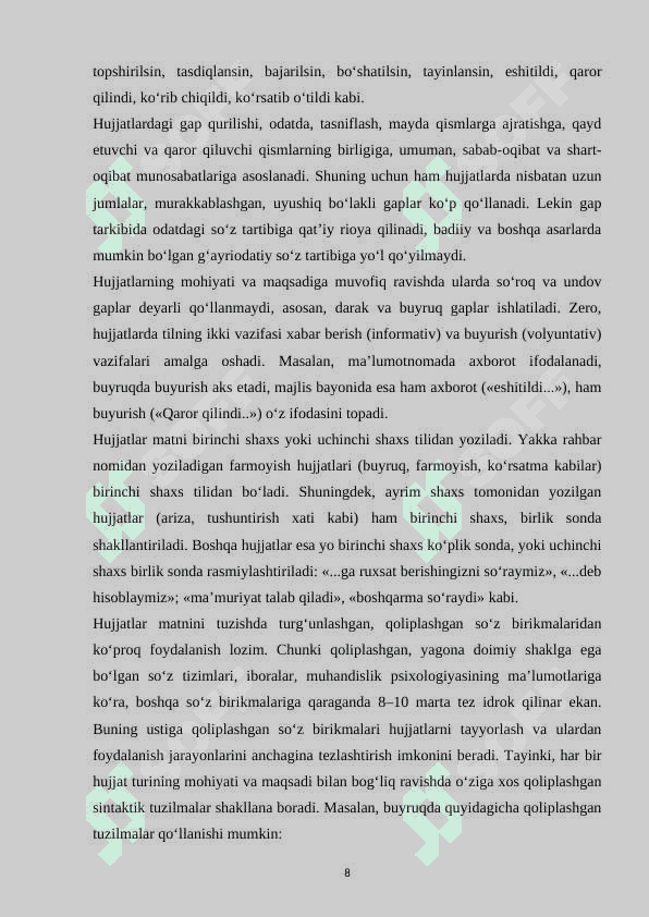 10 sinf ona tili darslarida o'quvchilarni ish qog'ozlari bilan ishlashga o'rgatish usullari 8