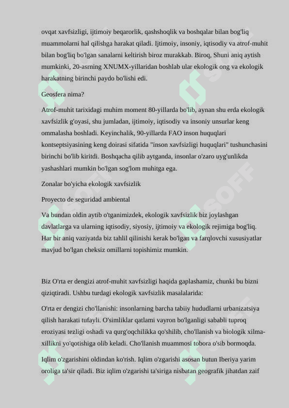 Ekologik madaniyat ekologik xavfsizlik va uning tabiiy geografik jihatlari 3