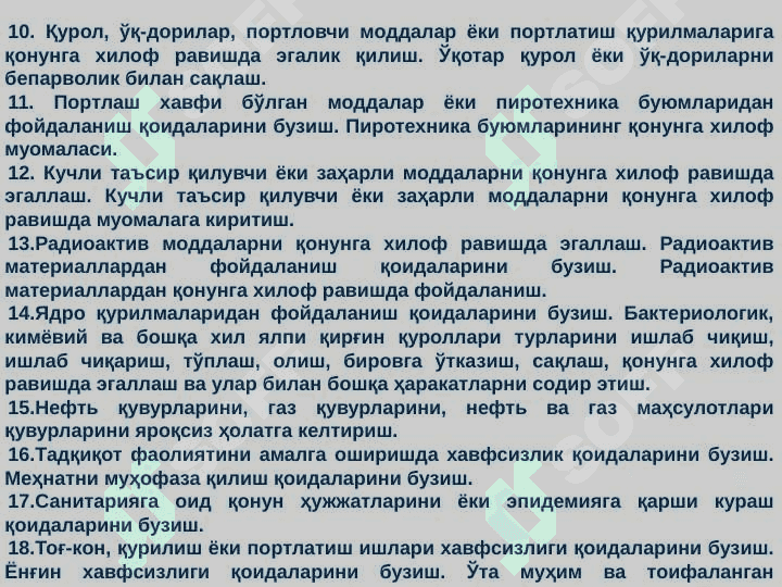 ЖАМОАТ ХАВФСИЗЛИГИГА ҚАРШИ ЖИНОЯТЛАР 4