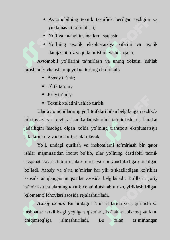 Transport vositalari va iqlim sharoitining yo`lga ta’siri 4