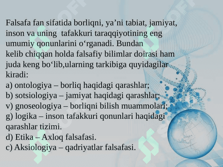 Falsafa va uning jamiyat hayotidagi roli 7