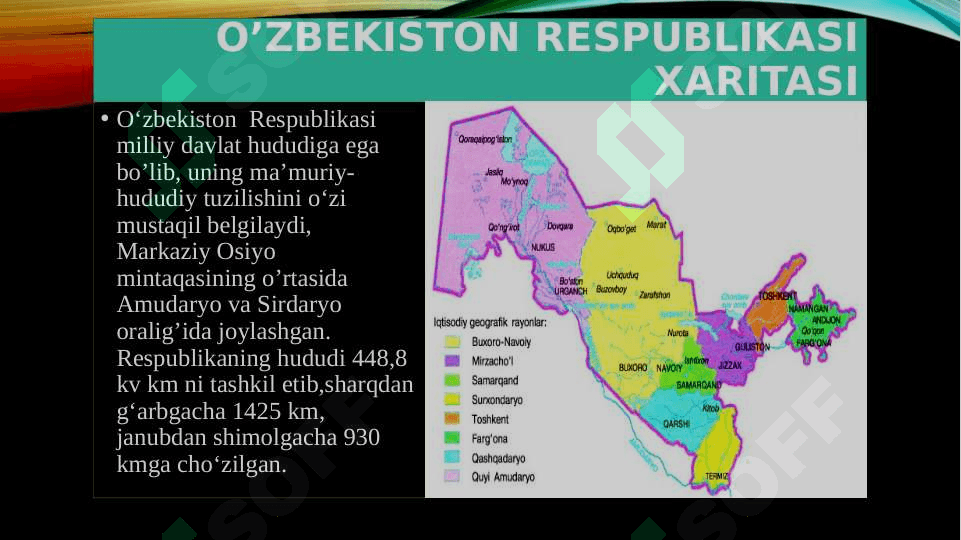 O‘zbekiston Respublikasining ma’muriy-hududiy  va davlat  tuzilish, davlat hokimiyatini amalga oshirishga doir normalar, moliya, pul va bank tizimi, mudofaa va xavfsizlik 4