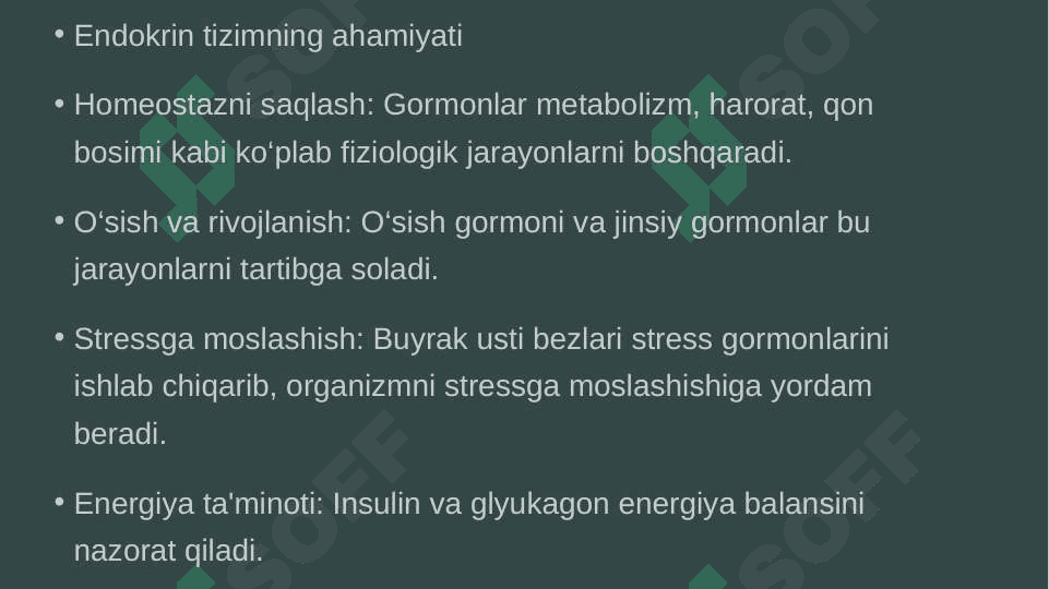 Endokrin bezlar fiziologiyasi. Gipotalamo- gipofizar tizim. Qalqonsimon va qalqonoldi bezi. Buyrakusti bezi fiziologiyasi 4