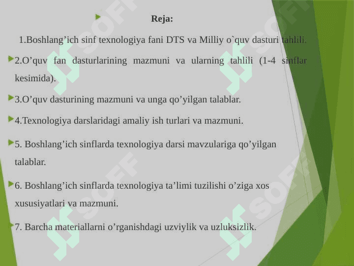 Boshlang‘ich sinflarda texnologiya ta’limining mazmuni. Boshlang‘ich sinf texnologiya darslarining kompetensiyalari 2
