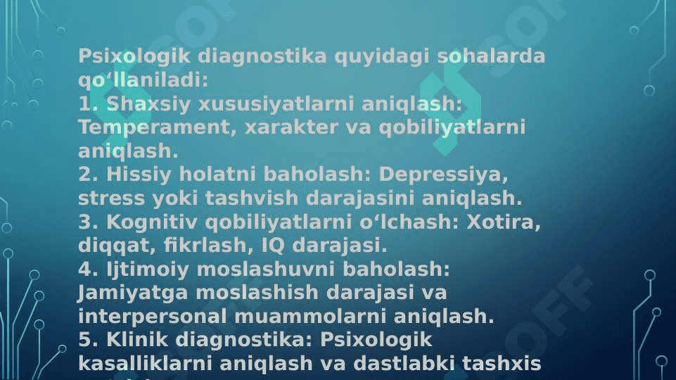 Psixologik diagnostika va ularning imkoniyati Nevroz qanday kasallik? 4