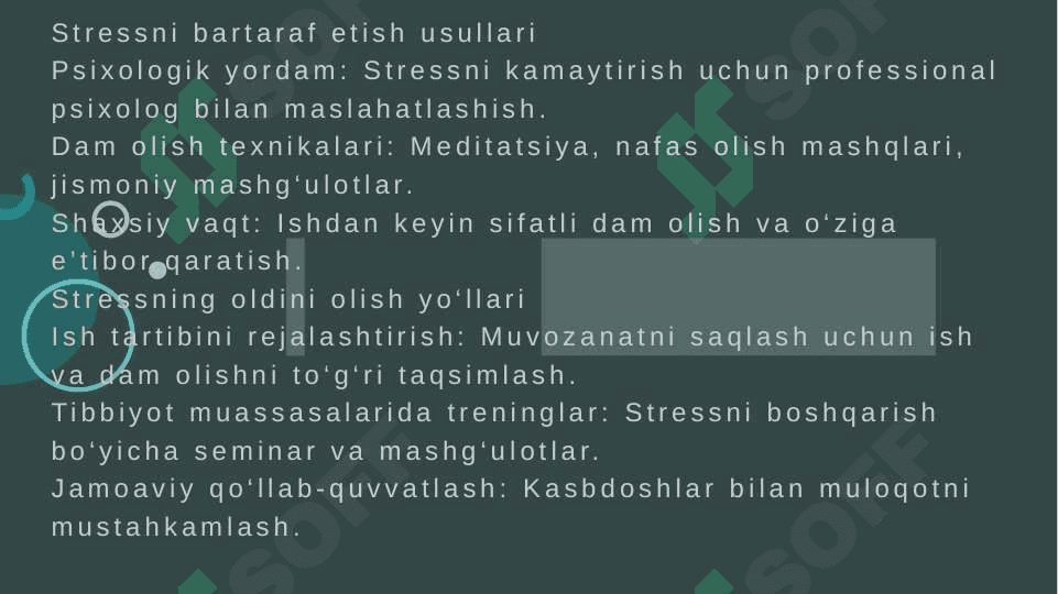 Tibbiyot xodimlarida emotsional holatlarning o'ziga xosligi, stres va uning bosqichlar, bartaraf etish yo'llari.Oilada bola tarbiyasi, toifalari va oqibatlariReja:1. Tibbiyot xodimlarida emotsional holatlar va stress2. Kasb ta’sirida emotsional charchash.3. Psixologik yordam va o‘zini boshqarish.4. Oilada bola tarbiyasi: toifalari va oqibatlari 3