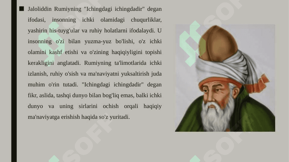 Jaloliddin Rumiy "Ichingdagi ichingdadir" 4