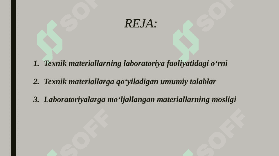 Korxona laboratoriyalarida texnik materiallarga qõyiladigan talablar 2