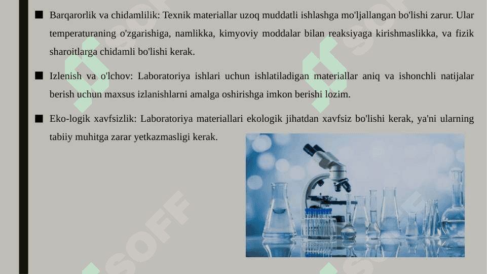 Korxona laboratoriyalarida texnik materiallarga qõyiladigan talablar 4