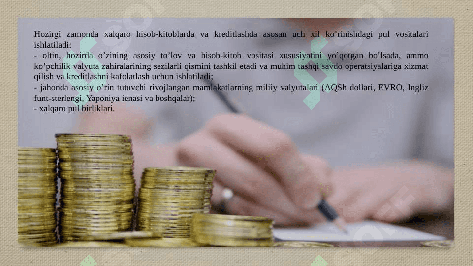 Valyuta va valyuta kursi tushunchasi 5
