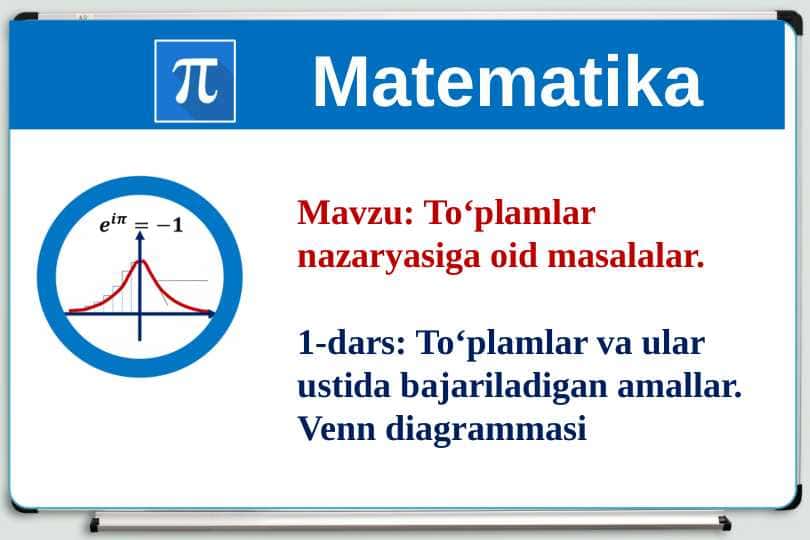To‘plamlar nazaryasiga oid masalalar 1