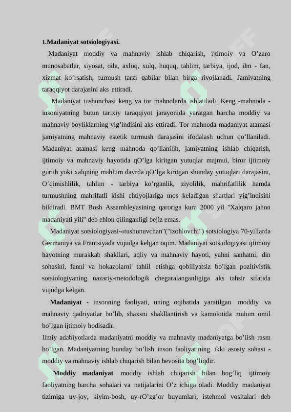 Madaniyat din va axloq sotsiologiyasi 2
