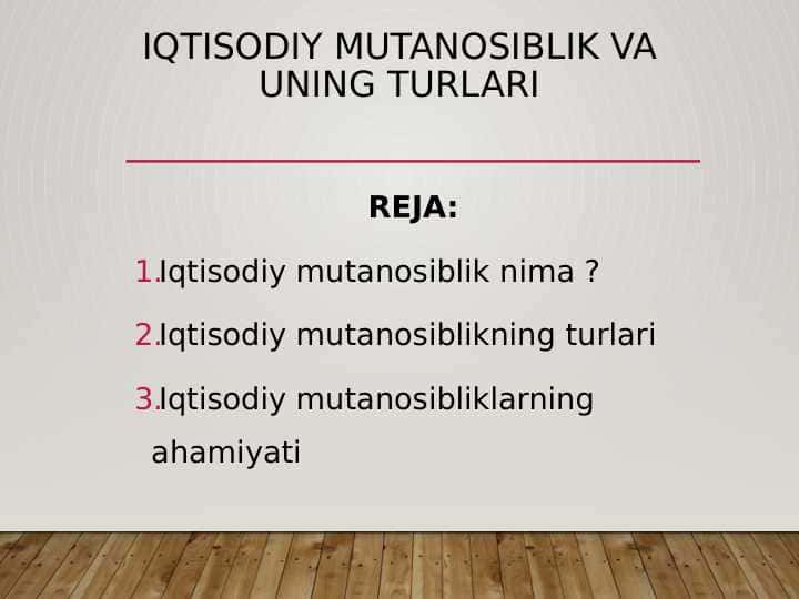 Iqtisodiy mutanosiblik va uning turlari