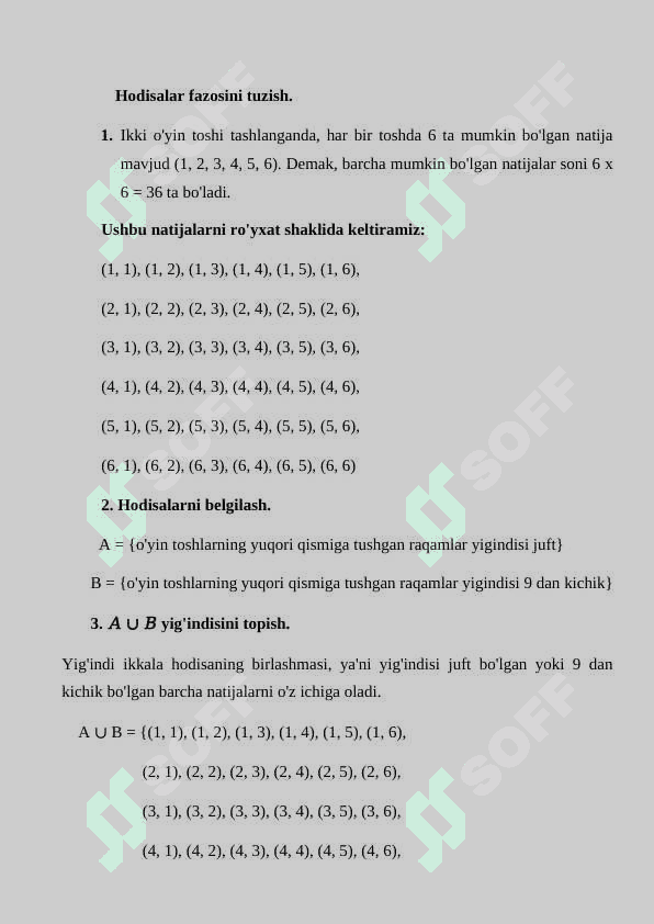 Ehtimollar Nazariyasi fanidan Amaliy ish 3