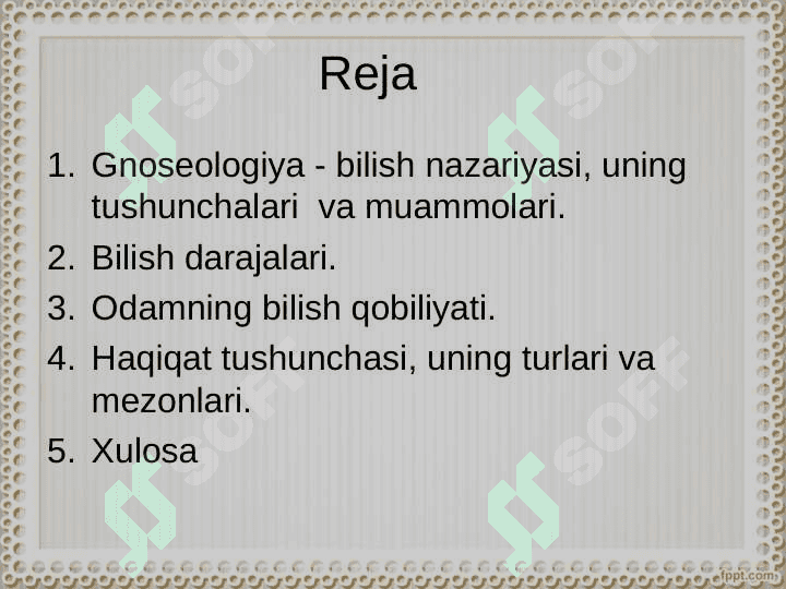 BILISH  FALSAFASI 2