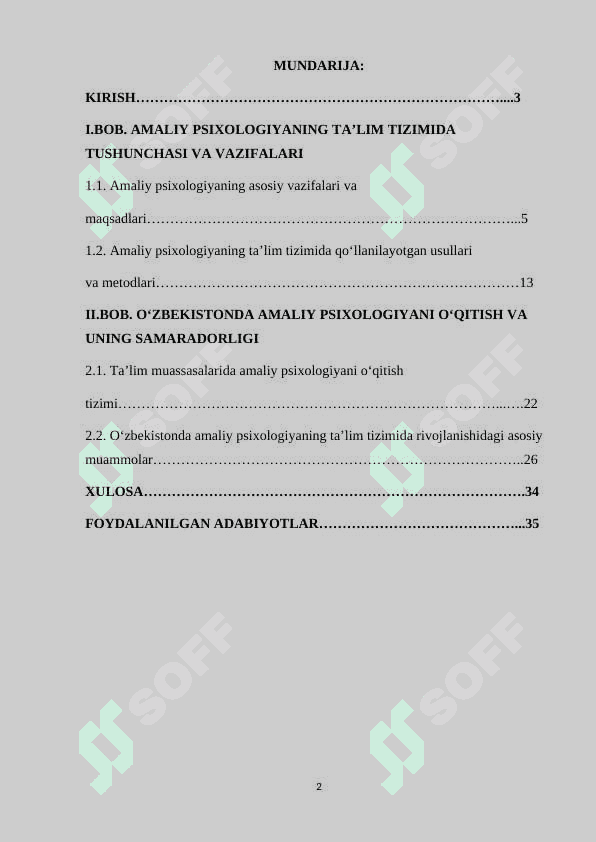 O‘ZBEKISTONDA AMALIY PSIXOLOGIYANI TA’LIM TIZIMIDA RIVOJLANISHI. 2