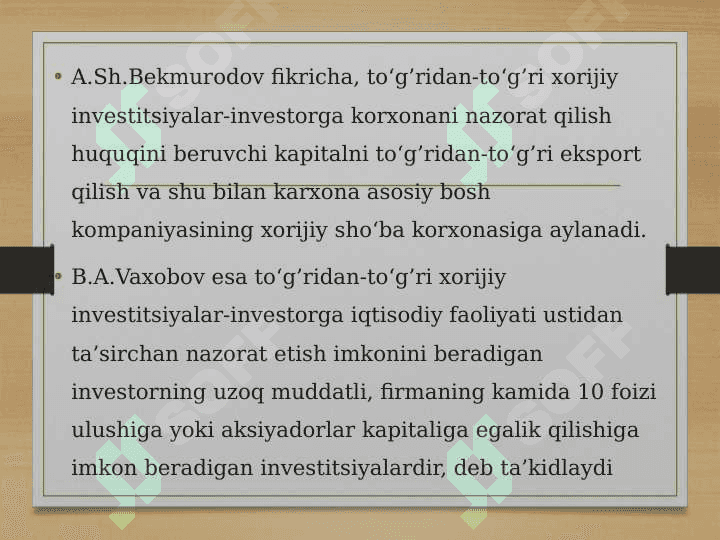 To'g'ridan to'g'ri xorijiy investitsiyalar 4
