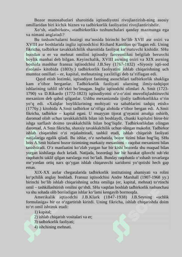 KICHIK BIZNES VA TADBIRKORLIKNING 2
