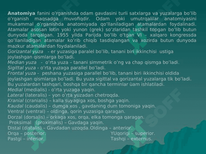 АNАTОMIYA FАNINING PRЕDMЕTI VА O’RGАNISH USULLАRI 3
