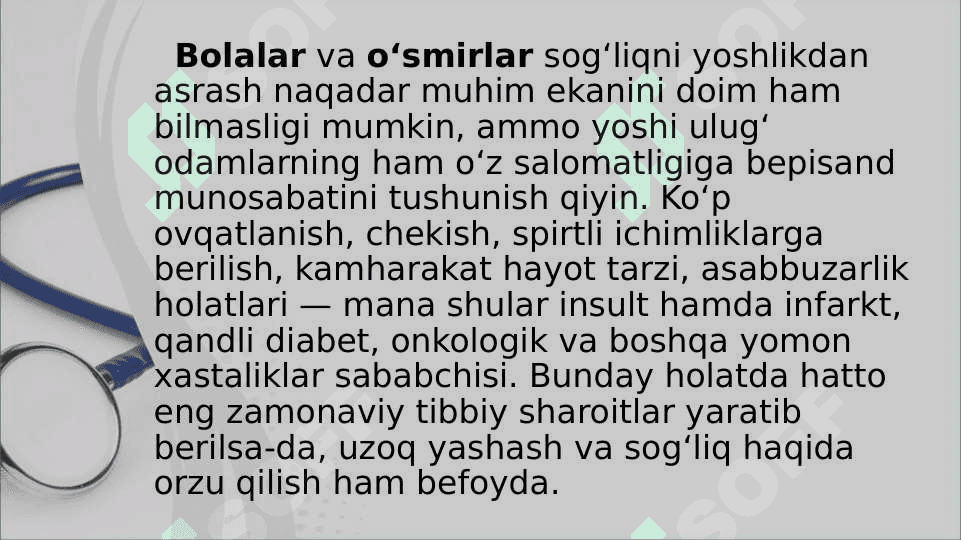 Uzoq umr  ko’rish omillari 3