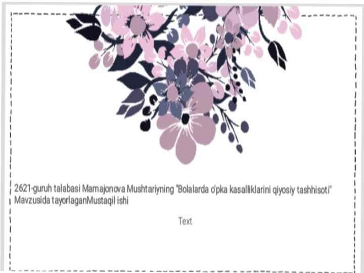 Bolalarda oʻpka kasalliklari 1