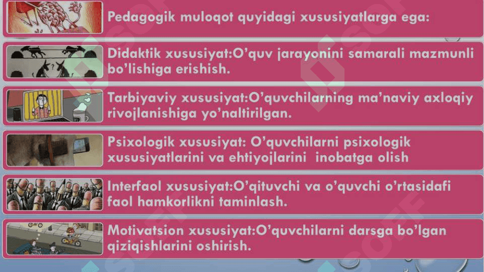 O'qituvchi va o'quvchi o'rtasidagi muloqot. 2
