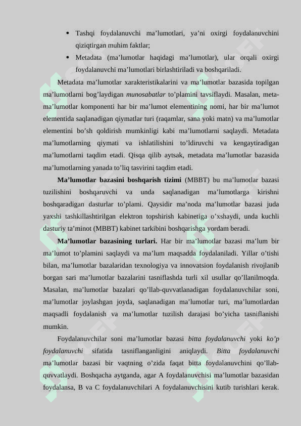 Mehmonxona malumotlar bazasini loyihalash 6