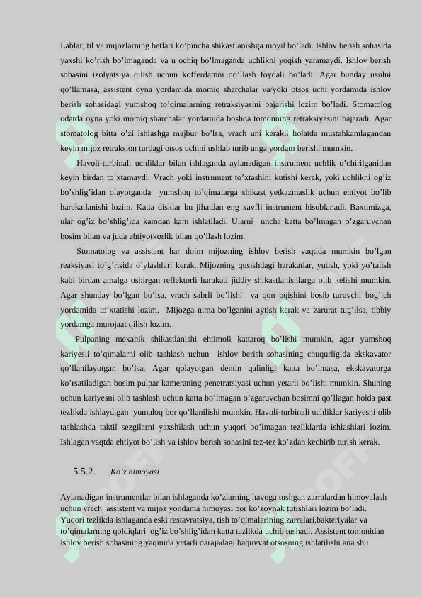 ЭРГОНОМИКА. СТОМАТОЛОГИК ХОНА ЖИХОЗЛАНИШ Таълим бериш технологияси (амалий машғулот) 8