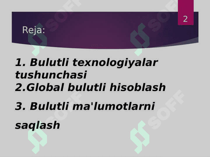 Global bulutli hisoblash usullari 2