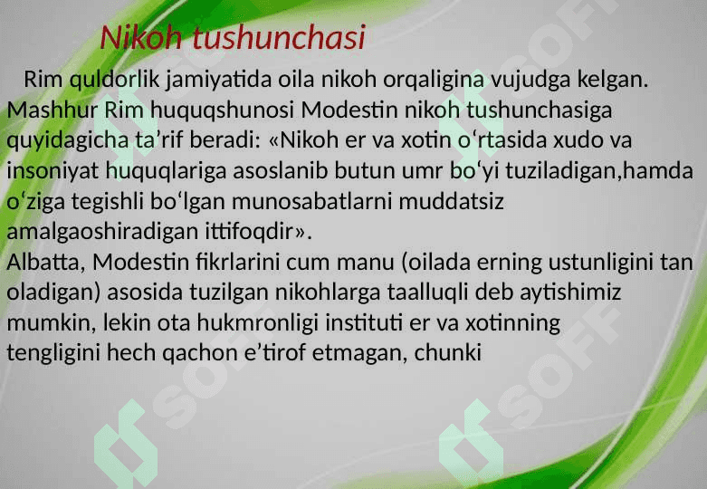 Rim nikohiga umumiy tavsif 6