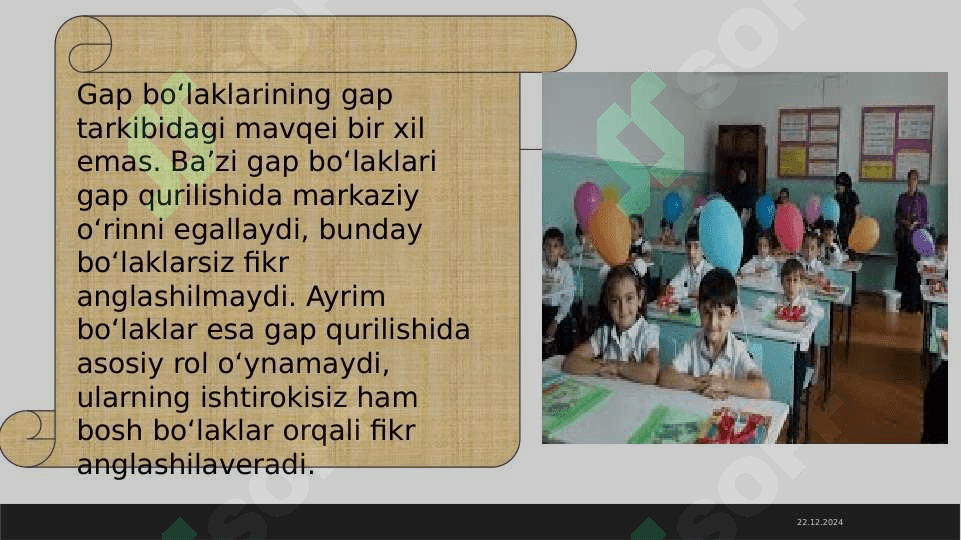 GAP BO‘LAKLARI. BOSH BO‘LAKLAR. EGA, UNING IFODALANISHI. KЕSIM, UNING IFODALANISHI, TURLARI. BOG`LAMA. KЕSIMNING EGA BILAN SHAXS VA SONDA MOSLIGI.  EGA BILAN KЕSIM ORASIDA 4