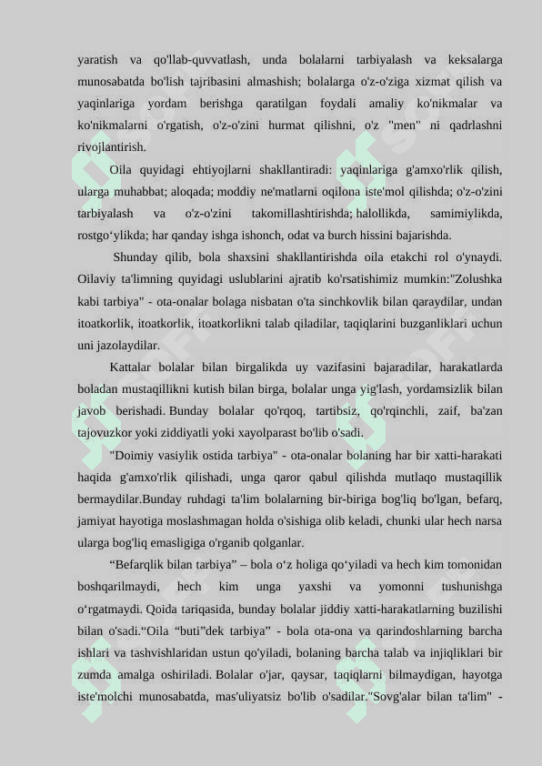 Oila tarbiyasining mazmun va mohiyati 4
