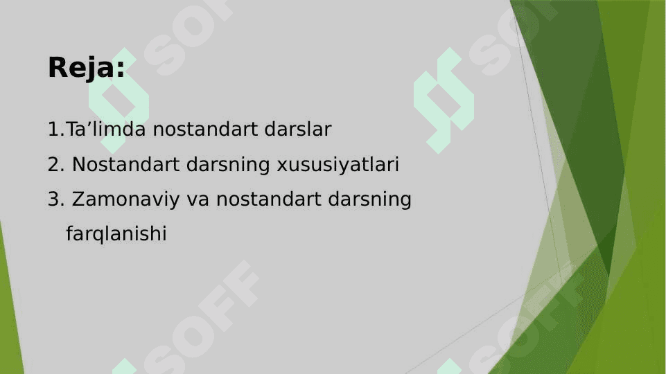 Nostandart darsning o'ziga xos xususiyatlari 2